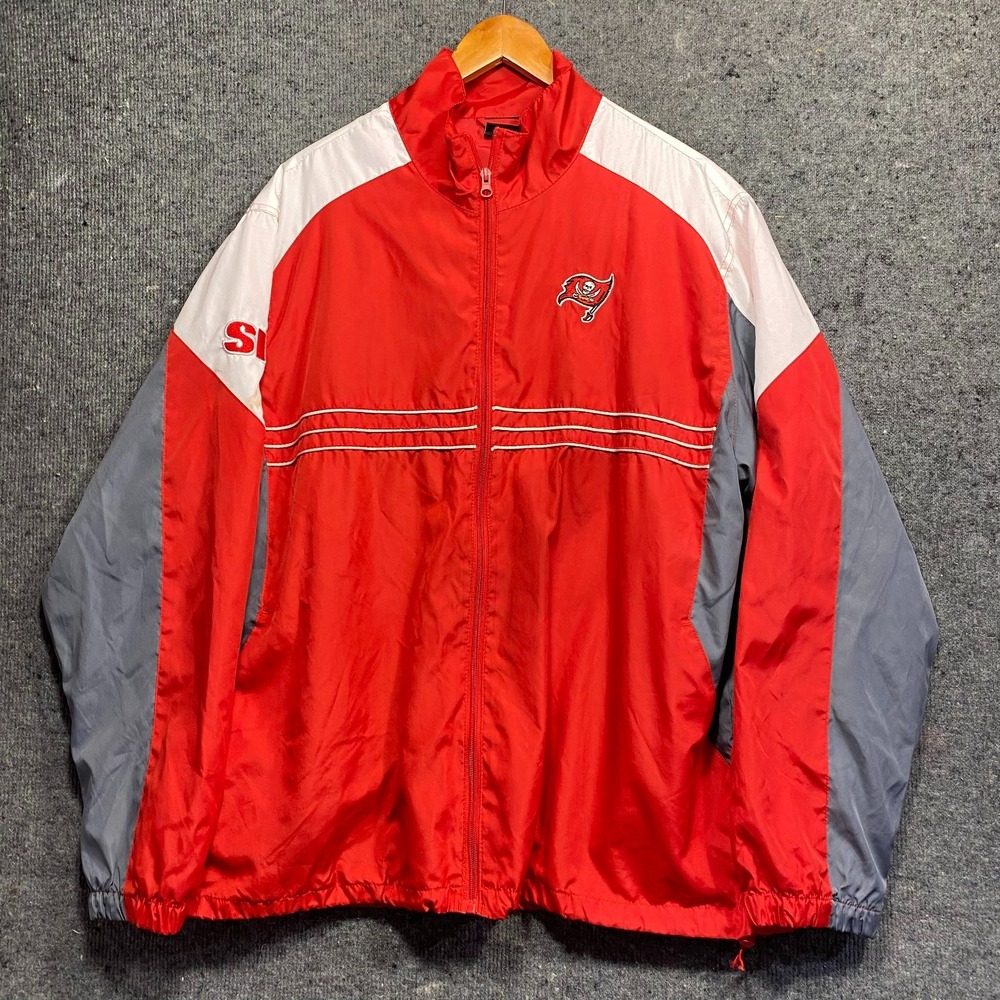 Vintage Reebok NFL Tampa Bay Buccaneers Colorblock SI Windbreaker Mens XL